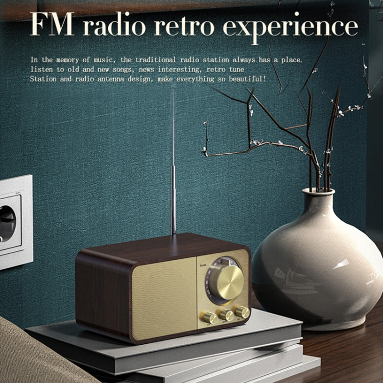 OneDer JY-66 Wooden Wireless BT5.0 Retro Classic Speaker FM Radio Support TF / U-Disk / AUX - HoMEdemic™ 