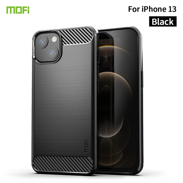 For iPhone 13 MOFI Gentleness Series Brushed Texture Carbon Fiber Soft TPU Case (Black) - HoMEdemic™ 
