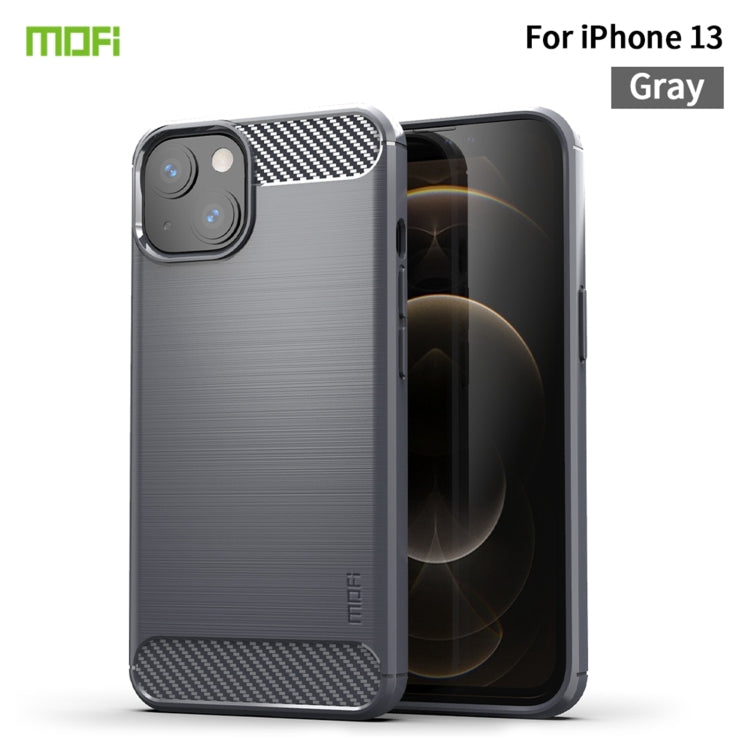 For iPhone 13 MOFI Gentleness Series Brushed Texture Carbon Fiber Soft TPU Case (Gray) - HoMEdemic™ 
