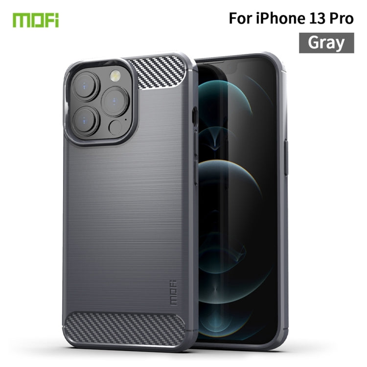 For iPhone 13 Pro MOFI Gentleness Series Brushed Texture Carbon Fiber Soft TPU Case  (Gray) - HoMEdemic™ 