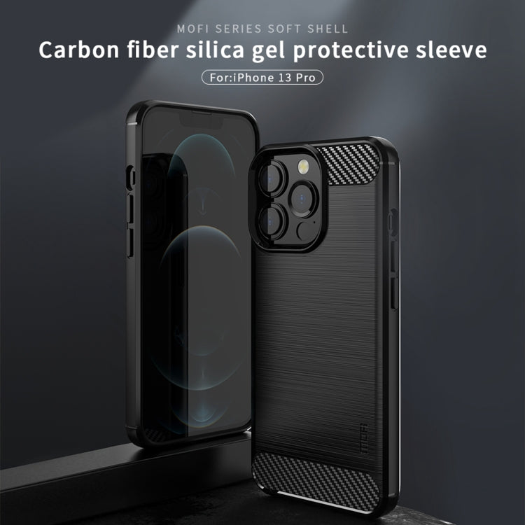 For iPhone 13 Pro MOFI Gentleness Series Brushed Texture Carbon Fiber Soft TPU Case  (Gray) - HoMEdemic™ 
