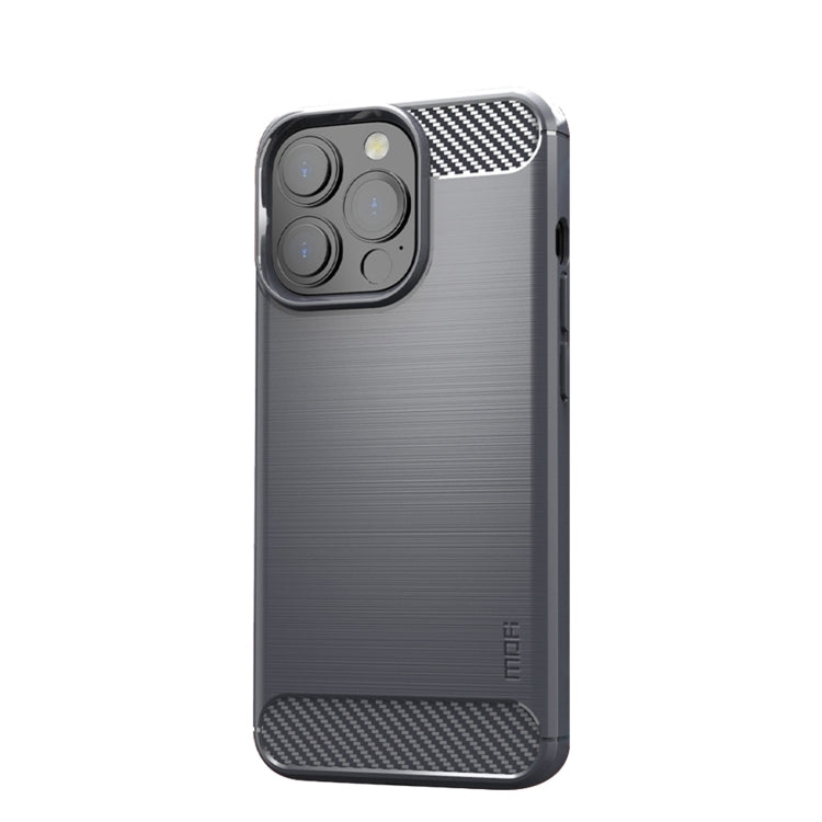 For iPhone 13 Pro Max MOFI Gentleness Series Brushed Texture Carbon Fiber Soft TPU Case  (Gray) - HoMEdemic™ 