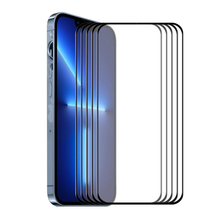 For iPhone 13 / 13 Pro 5pcs ENKAY Hat-Prince Full Glue Tempered Glass 6D Full Coverage Anti-scratch Protector - HoMEdemic™ 