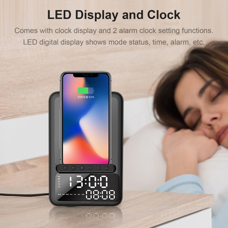 AEC BT512 Multifunctional Bluetooth Speaker 10W Wireless Charger LED Desktop Electronic Alarm Clock - HoMEdemic™ 