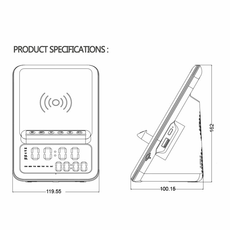 AEC BT512 Multifunctional Bluetooth Speaker 10W Wireless Charger LED Desktop Electronic Alarm Clock - HoMEdemic™ 