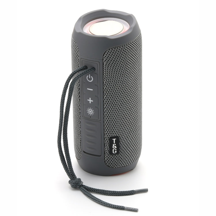 T&G TG227 Outdoor Portable Waterproof Bluetooth Music Speaker with LED Support FM / TF / USB(Gray) - HoMEdemic™ 
