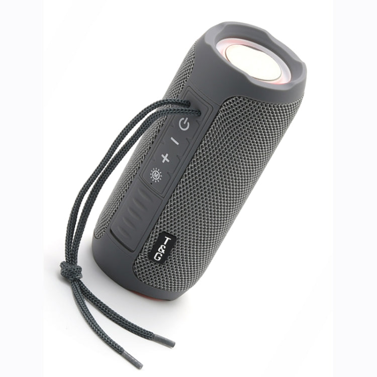 T&G TG227 Outdoor Portable Waterproof Bluetooth Music Speaker with LED Support FM / TF / USB(Gray) - HoMEdemic™ 