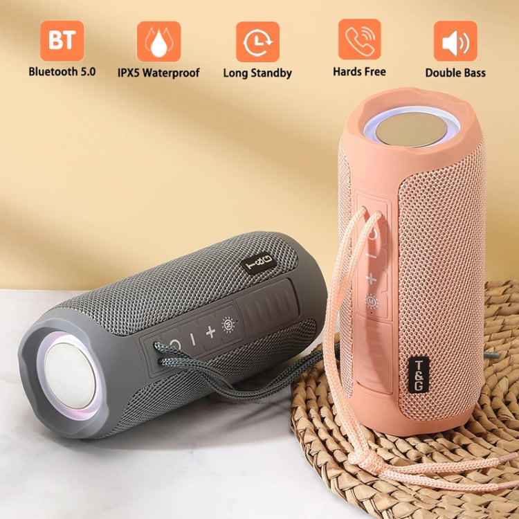 T&G TG227 Outdoor Portable Waterproof Bluetooth Music Speaker with LED Support FM / TF / USB(Navy blue) - HoMEdemic™ 