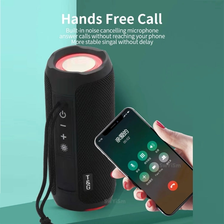 T&G TG227 Outdoor Portable Waterproof Bluetooth Music Speaker with LED Support FM / TF / USB(Black) - HoMEdemic™ 