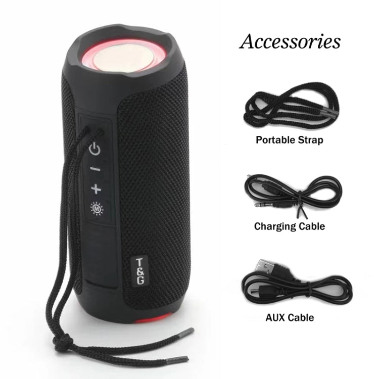 T&G TG227 Outdoor Portable Waterproof Bluetooth Music Speaker with LED Support FM / TF / USB(Navy blue) - HoMEdemic™ 
