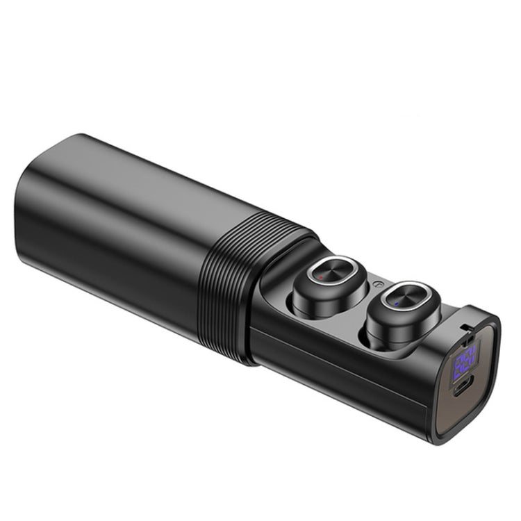 T&G TG909 TWS In-Ear Mini Dual Channel Stereo Bluetooth Earphones with LED Display(Black Silver) - HoMEdemic™ 