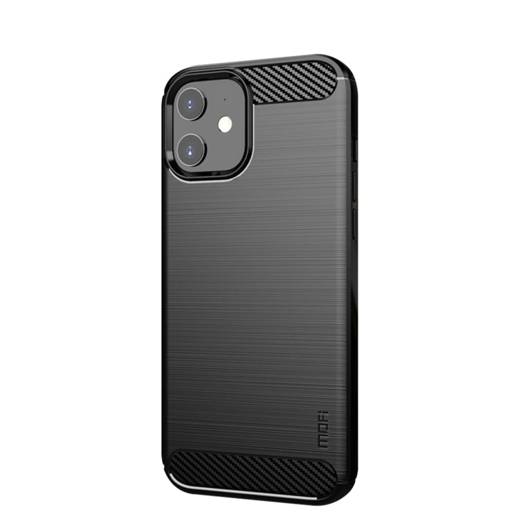 For iPhone 12 mini MOF Gentleness Series Brushed Texture Carbon Fiber Soft TPU Case (Black) - HoMEdemic™ 