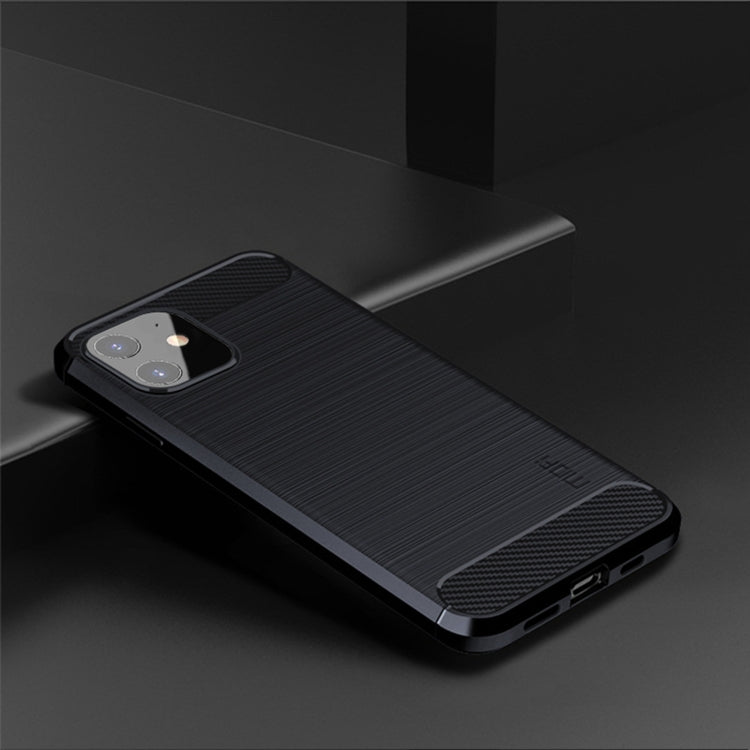 For iPhone 12 mini MOF Gentleness Series Brushed Texture Carbon Fiber Soft TPU Case (Blue) - HoMEdemic™ 