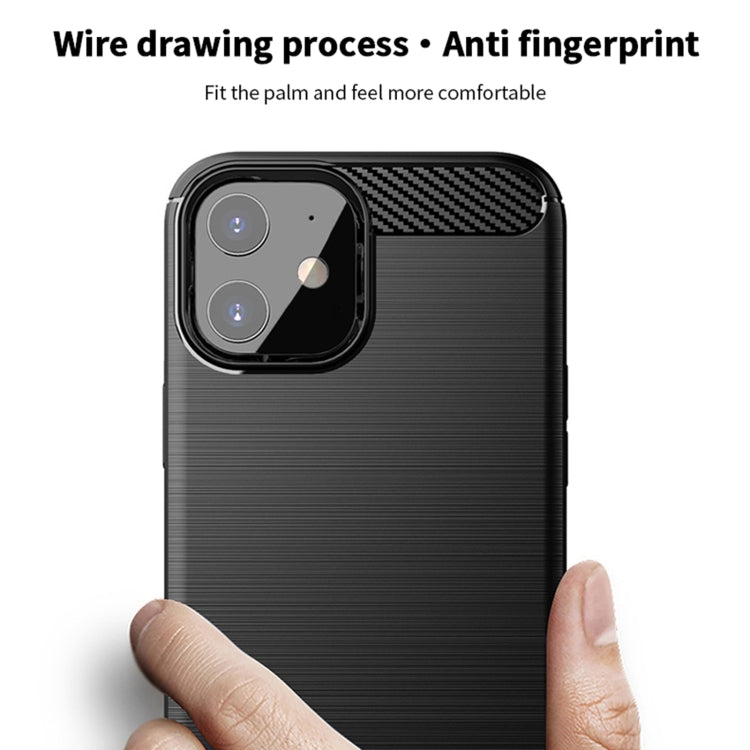 For iPhone 12 mini MOF Gentleness Series Brushed Texture Carbon Fiber Soft TPU Case (Blue) - HoMEdemic™ 