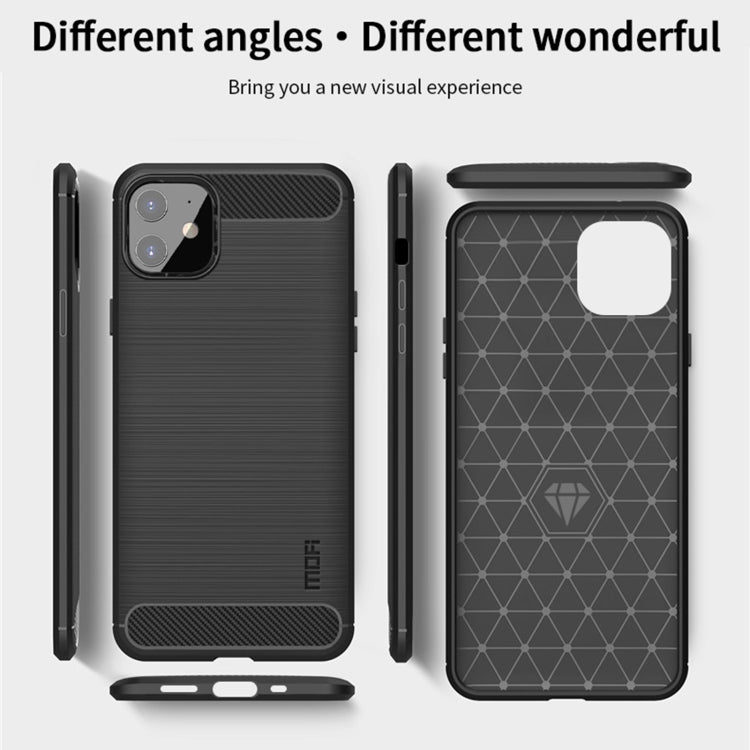 For iPhone 12 mini MOF Gentleness Series Brushed Texture Carbon Fiber Soft TPU Case (Blue) - HoMEdemic™ 