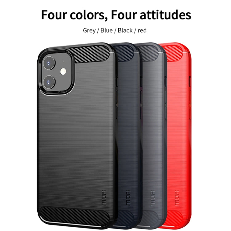 For iPhone 12 mini MOF Gentleness Series Brushed Texture Carbon Fiber Soft TPU Case (Blue) - HoMEdemic™ 