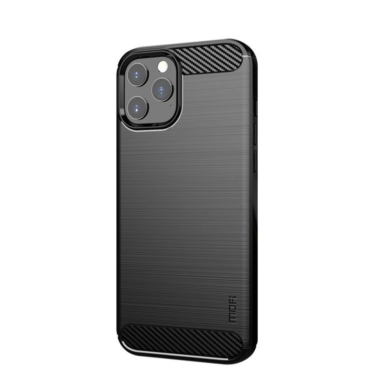 For iPhone 12 / 12 Pro MOF Gentleness Series Brushed Texture Carbon Fiber Soft TPU Case(Black) - HoMEdemic™ 