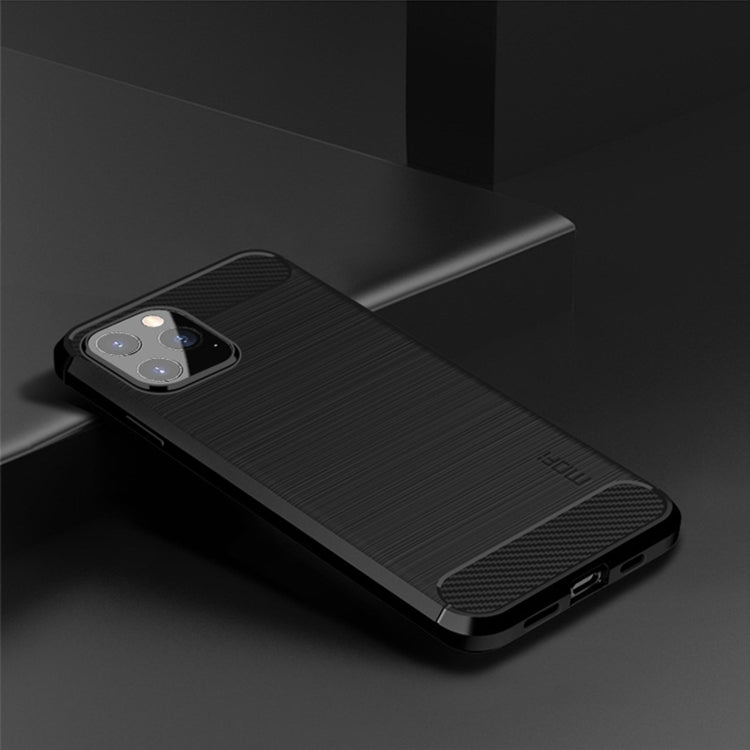 For iPhone 12 / 12 Pro MOF Gentleness Series Brushed Texture Carbon Fiber Soft TPU Case(Black) - HoMEdemic™ 