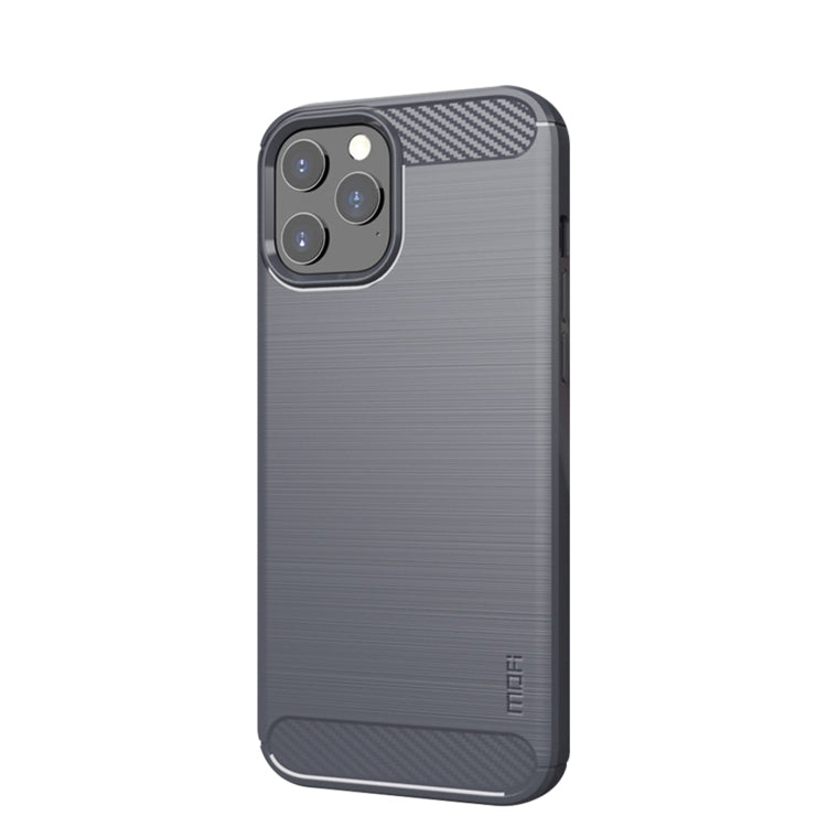 For iPhone 12 / 12 Pro MOF Gentleness Series Brushed Texture Carbon Fiber Soft TPU Case(Gray) - HoMEdemic™ 