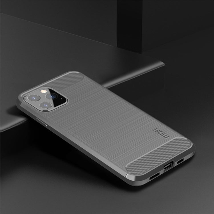 For iPhone 12 / 12 Pro MOF Gentleness Series Brushed Texture Carbon Fiber Soft TPU Case(Gray) - HoMEdemic™ 