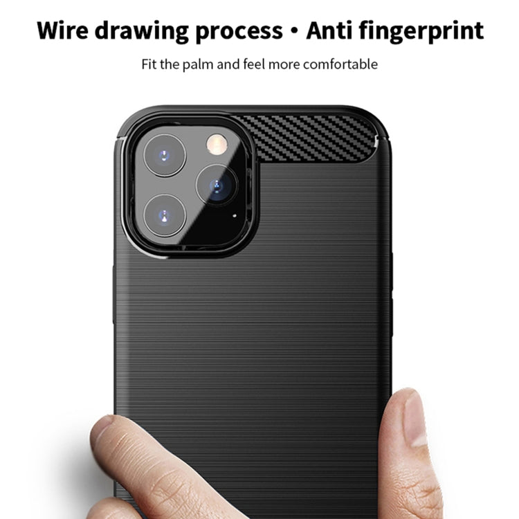 For iPhone 12 / 12 Pro MOF Gentleness Series Brushed Texture Carbon Fiber Soft TPU Case(Gray) - HoMEdemic™ 