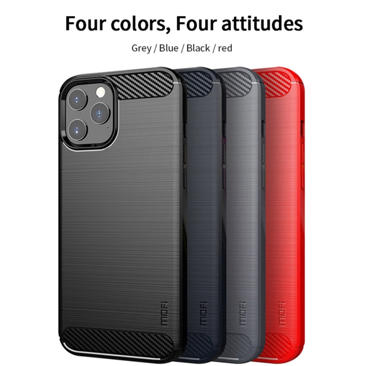 For iPhone 12 / 12 Pro MOF Gentleness Series Brushed Texture Carbon Fiber Soft TPU Case(Gray) - HoMEdemic™ 