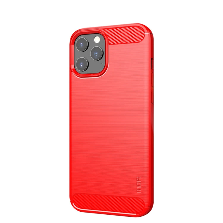 For iPhone 12 / 12 Pro MOF Gentleness Series Brushed Texture Carbon Fiber Soft TPU Case(Red) - HoMEdemic™ 