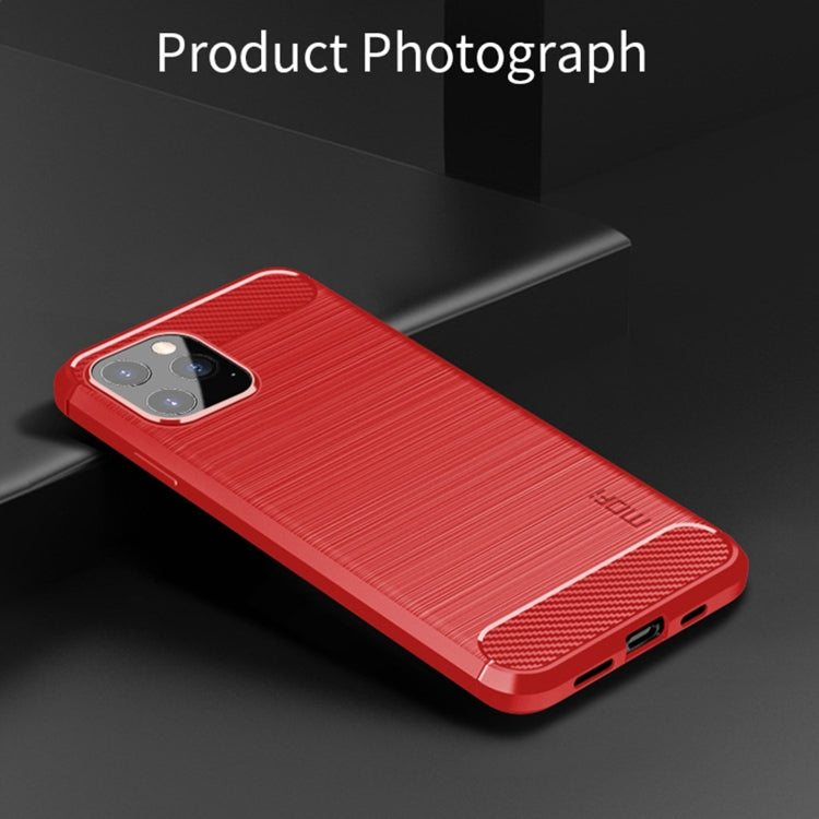 For iPhone 12 / 12 Pro MOF Gentleness Series Brushed Texture Carbon Fiber Soft TPU Case(Red) - HoMEdemic™ 
