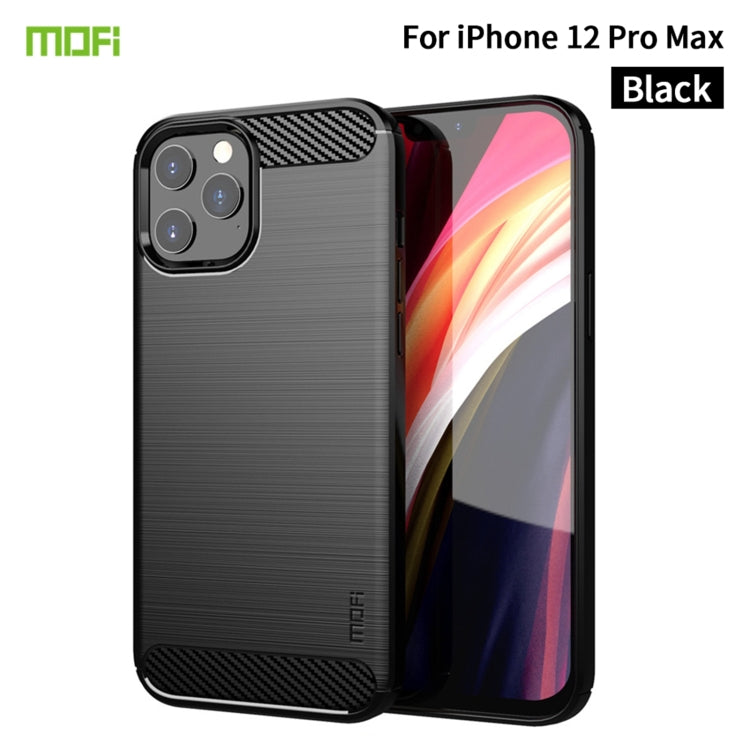 For iPhone 12 Pro Max MOF Gentleness Series Brushed Texture Carbon Fiber Soft TPU Case(Black) - HoMEdemic™ 