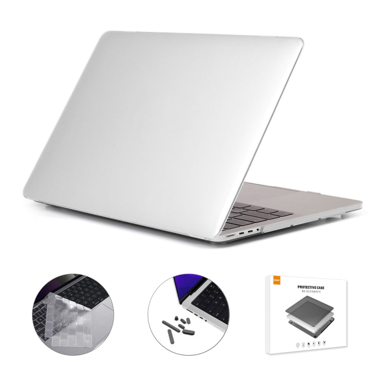 ENKAY Hat-Prince 3 in 1 Crystal Laptop Protective Case + TPU Keyboard Film + Anti-dust Plugs Set for MacBook Pro 14.2 inch A2442 2021, Version:EU Version(Transparent) - HoMEdemic™ 