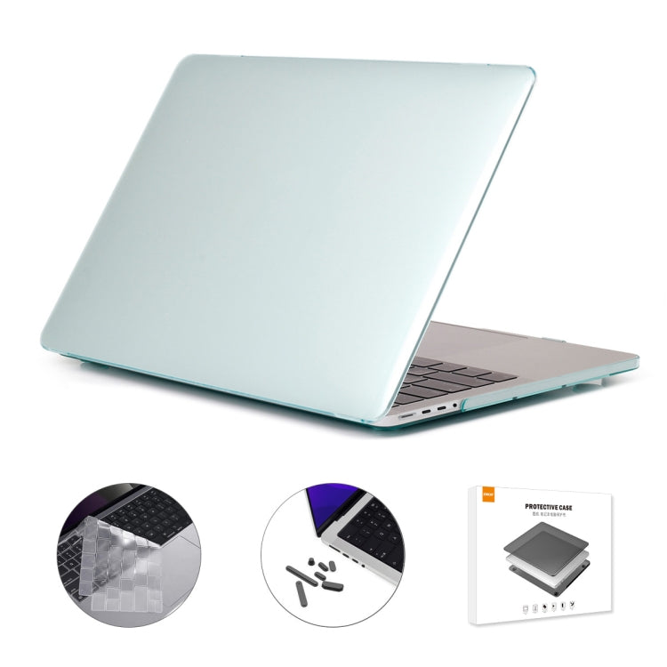 ENKAY Hat-Prince 3 in 1 Crystal Laptop Protective Case + TPU Keyboard Film + Anti-dust Plugs Set for MacBook Pro 14.2 inch A2442 2021, Version:EU Version(Light Green) - HoMEdemic™ 