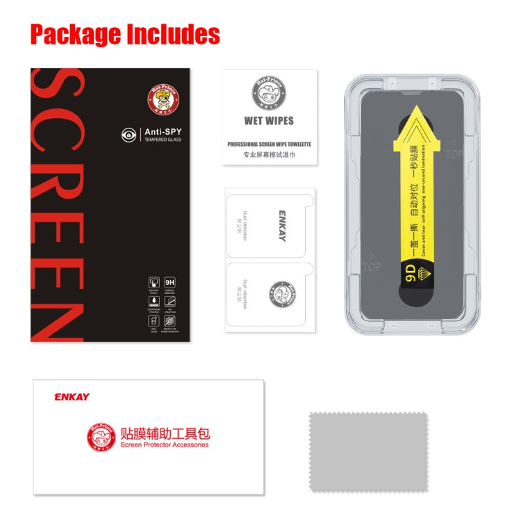 For iPhone 13 mini ENKAY Quick Stick Anti-peeping Tempered Glass Film - HoMEdemic™ 