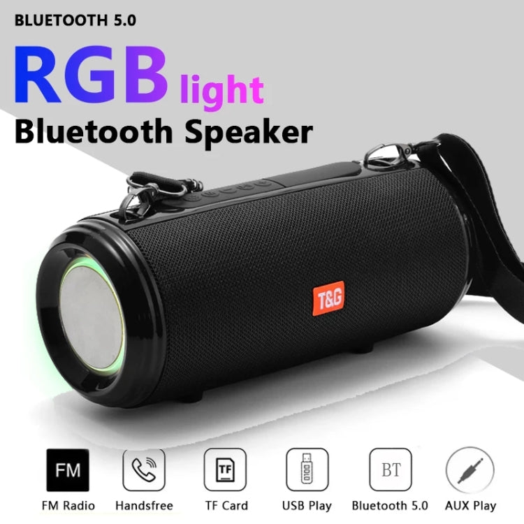 T&G TG537 RGB Light Portable Waterproof Bluetooth Speaker Supports FM / TF Card(Green) - HoMEdemic™ 