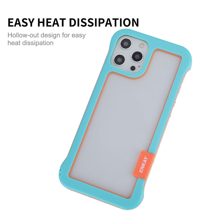 For iPhone 12 / 12 Pro ENKAY Frameless Hollow Shockproof PC Case(Blue) - HoMEdemic™ 