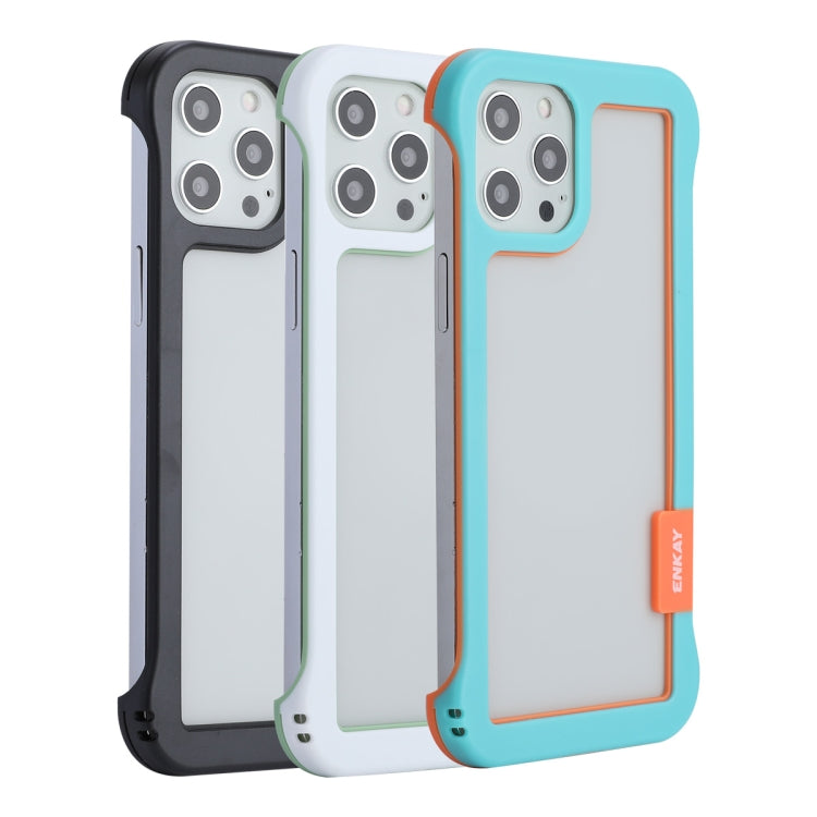 For iPhone 12 Pro Max ENKAY Frameless Hollow Shockproof PC Case(Blue) - HoMEdemic™ 