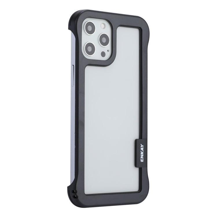 For iPhone 12 Pro Max ENKAY Frameless Hollow PC Case + Glass Film(Black) - HoMEdemic™ 