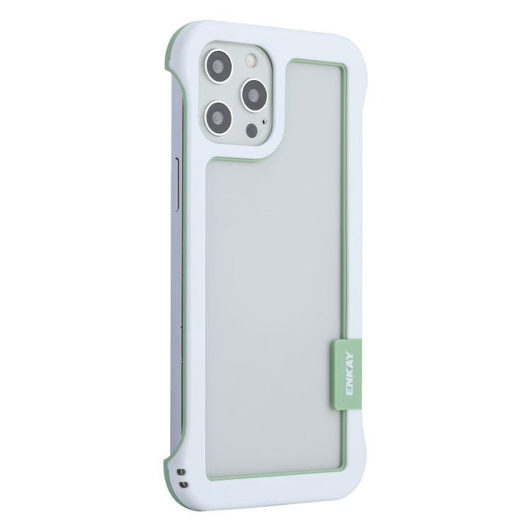 For iPhone 12 / 12 Pro ENKAY Frameless Hollow PC Case + Glass Film(White) - HoMEdemic™ 