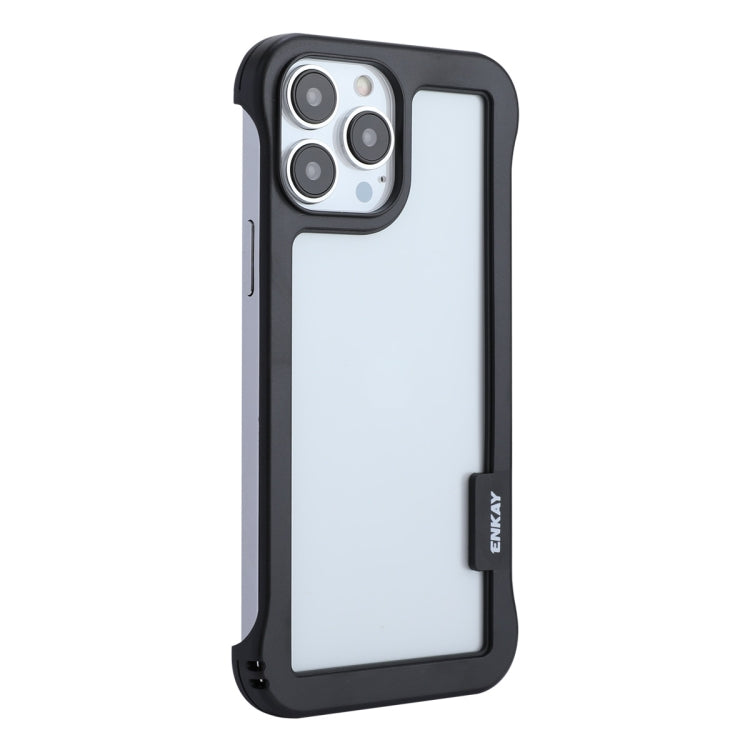 For iPhone 13 Pro ENKAY Frameless Hollow PC Case + Glass Film (Black) - HoMEdemic™ 