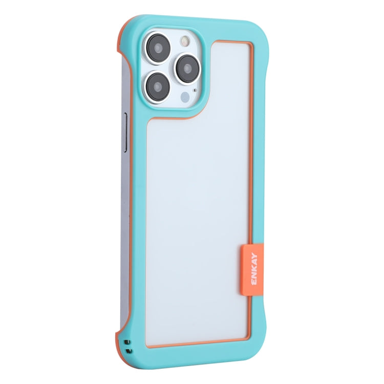 For iPhone 13 Pro ENKAY Frameless Hollow PC Case + Glass Film (Blue) - HoMEdemic™ 