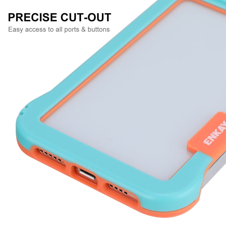 For iPhone 13 Pro ENKAY Frameless Hollow PC Case + Glass Film (White) - HoMEdemic™ 