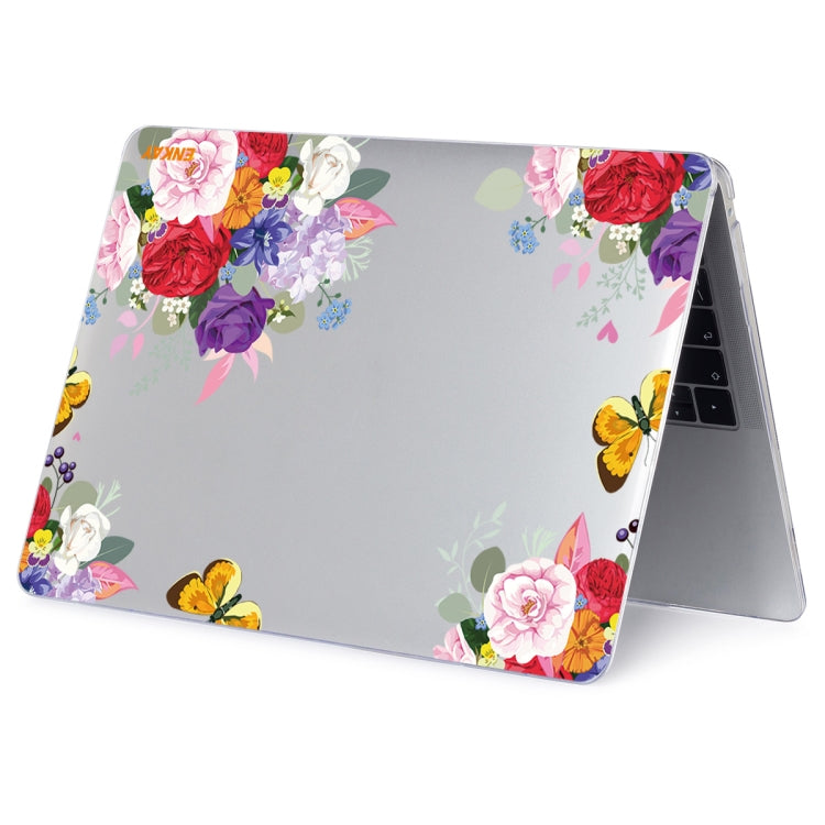 ENKAY Flower Series Pattern Laotop Protective Crystal Case For MacBook Air 13.3 inch A1932 / A2179 / A2337(Rose) - HoMEdemic™ 