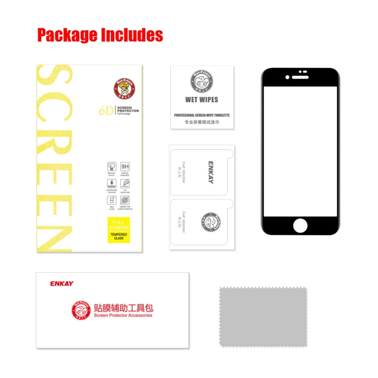 For iPhone SE 2022 / SE 2020 / 8 / 7 ENKAY Full Glue 6D Tempered Glass Anti-scratch Film - HoMEdemic™ 