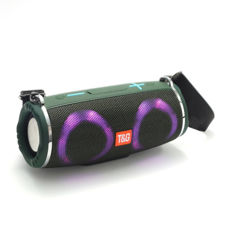 T&G TG642 RGB Light Waterproof  Portable Bluetooth Speaker Support FM / TF Card(Green) - HoMEdemic™ 