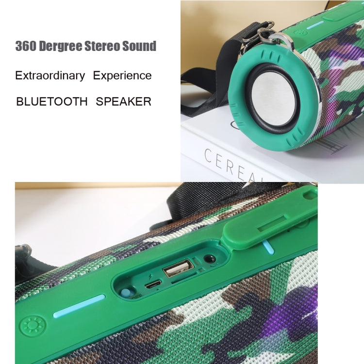 T&G TG642 RGB Light Waterproof  Portable Bluetooth Speaker Support FM / TF Card(Green) - HoMEdemic™ 