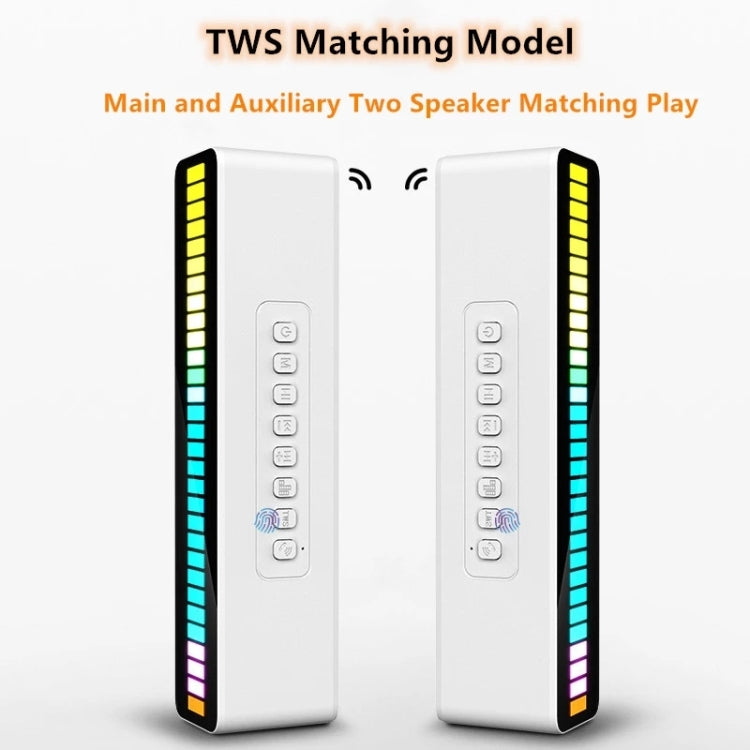 Duosi M8 LED Pickup Rhythm Ambient Light Multi-function TWS Bluetooth Speaker Bar(White) - HoMEdemic™ 