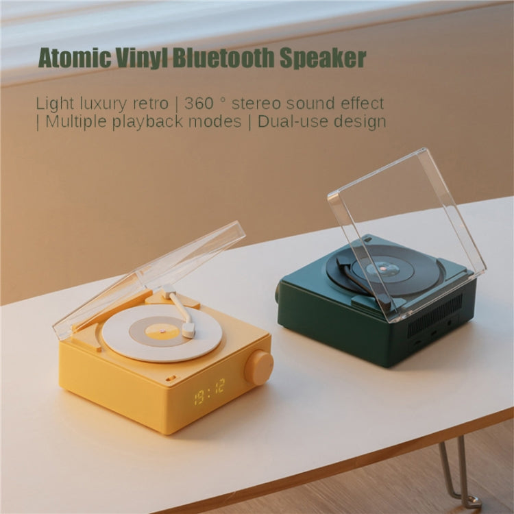 Duosi X11 Vinyl Atomic Retro Bluetooth Speaker Desktop Creative Alarm Clock(Green) - HoMEdemic™ 
