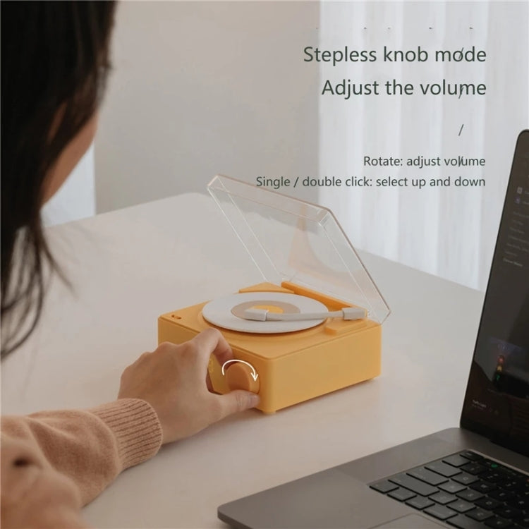 Duosi X11 Vinyl Atomic Retro Bluetooth Speaker Desktop Creative Alarm Clock(Yellow) - HoMEdemic™ 