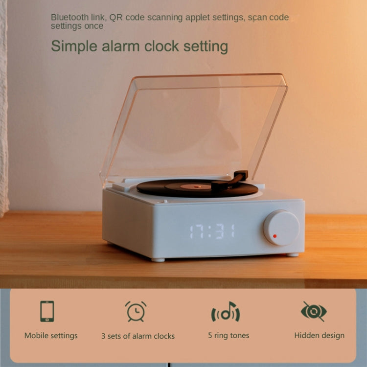 Duosi X11 Vinyl Atomic Retro Bluetooth Speaker Desktop Creative Alarm Clock(Yellow) - HoMEdemic™ 