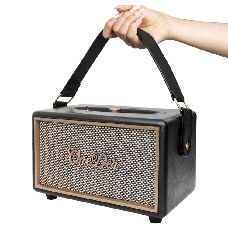Oneder D6 40W Retro Classic Wooden Portable Outdoor Bluetooth Speaker(Black) - HoMEdemic™ 