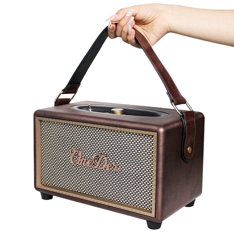 Oneder D6 40W Retro Classic Wooden Portable Outdoor Bluetooth Speaker(Brown) - HoMEdemic™ 